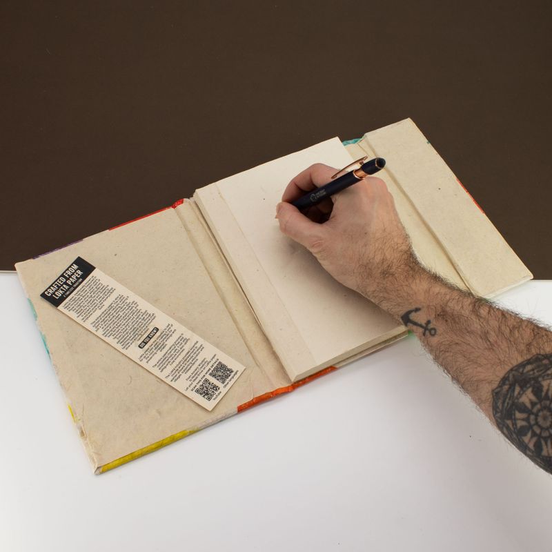 Grand Carnet Lokta Feuilles Colorées