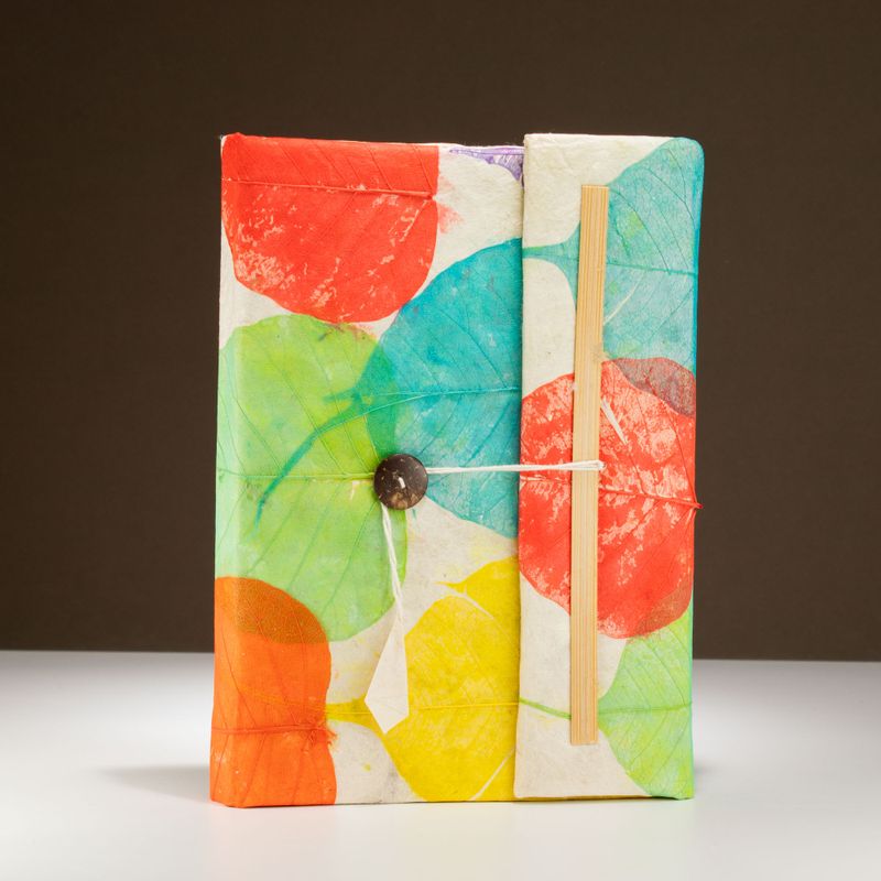 Grand Carnet Lokta Feuilles Colorées