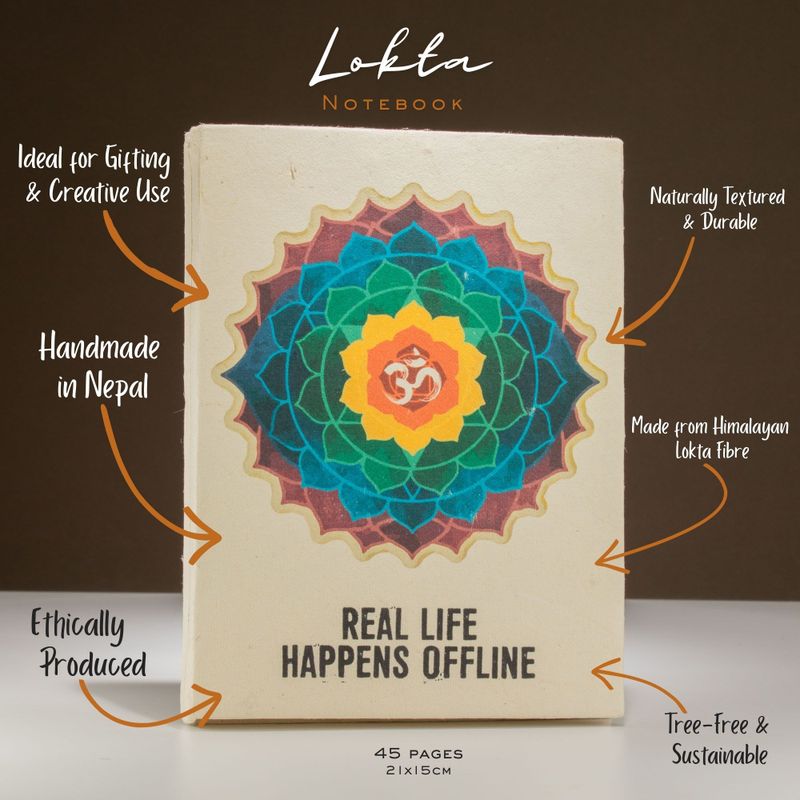 Grand Carnet Lokta Inspiration  – « Real Life » – avec Marque-page