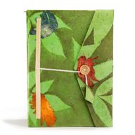 Grand Carnet Lokta en Papier Bold Floral – Vert Mousse – avec Marque-page