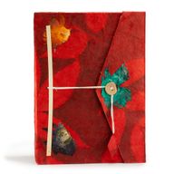 Grand Carnet Lokta en Papier Bold Floral – Rubis – avec Marque-page