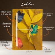 Grand Carnet Lokta en Papier Bold Floral – Moutarde – avec Marque-page