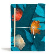 Grand Carnet Lokta en Papier Bold Floral – Bleu Nuit – avec Marque-page