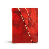 Carnet Moyen Lokta en Papier Bold Floral avec Fermeture Bambou – Rubis