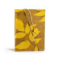 Carnet Moyen Lokta en Papier Bold Floral avec Fermeture Bambou – Moutarde