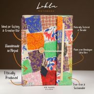 Grand Carnet Lokta Patchwork – Multicolore – avec Marque-page
