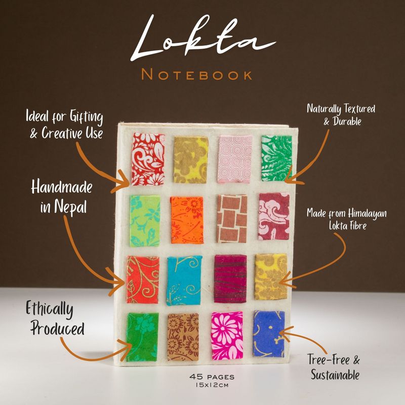 Carnet Moyen Lokta Mini Tiles – Couleurs Mélangées – 45 feuilles