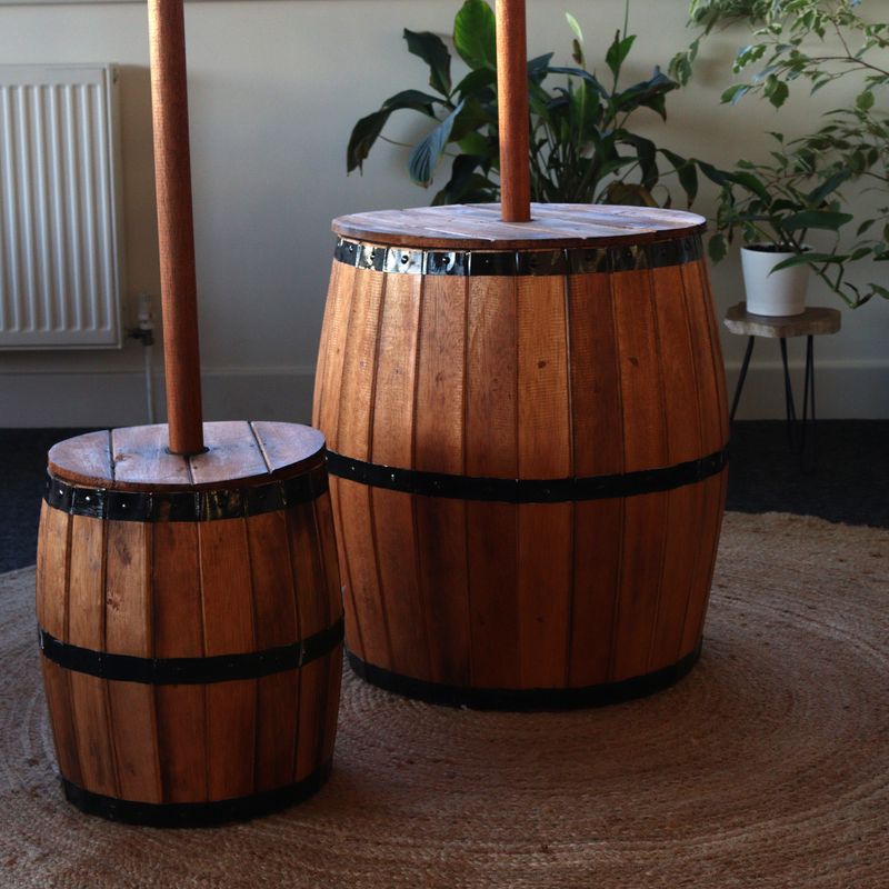 Tabouret Baril à Bière et Porte-Parasol - Naturel