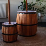 Tabouret Baril à Bière et Porte-Parasol - Naturel