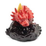 Brûleur d'encens à reflux - Petit dragon rouge