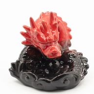 Brûleur d'encens à reflux - Petit dragon rouge