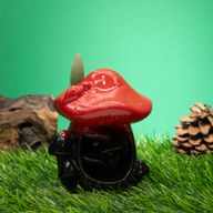 Brûleur d'encens à flux inversé - Grand champignon rouge