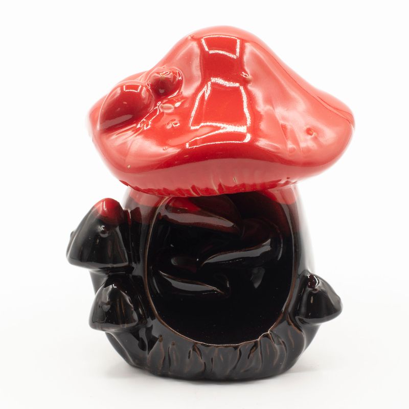 Brûleur d'encens à flux inversé - Grand champignon rouge