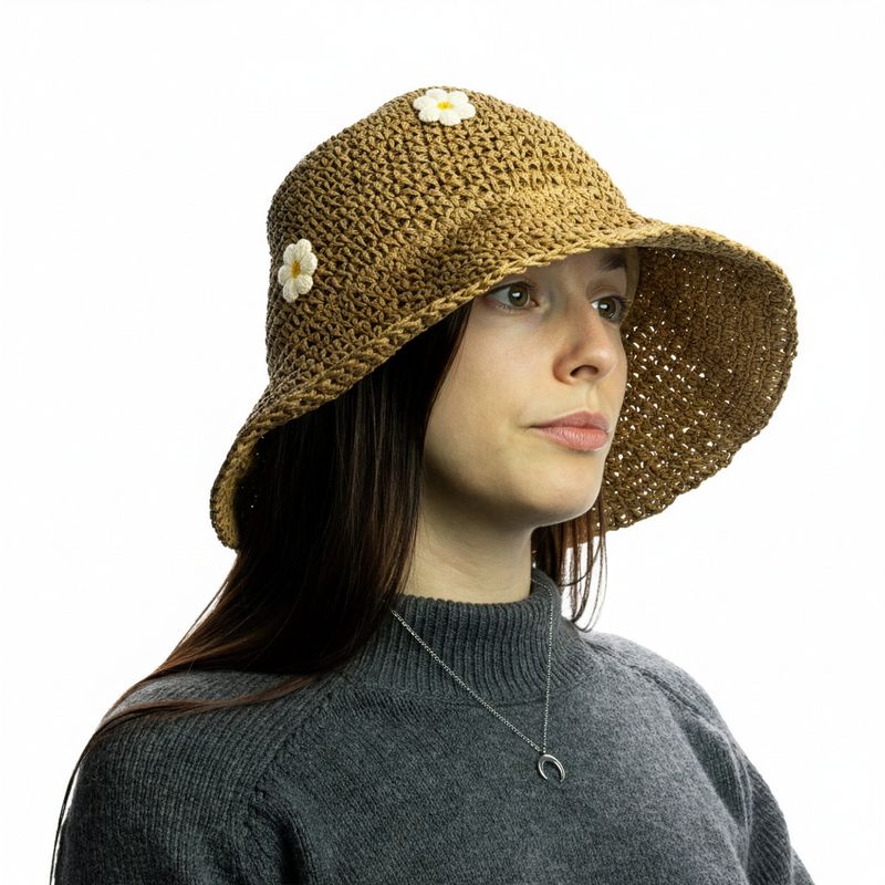 Chapeau De Soleil En Paille – Café Et Marguerites