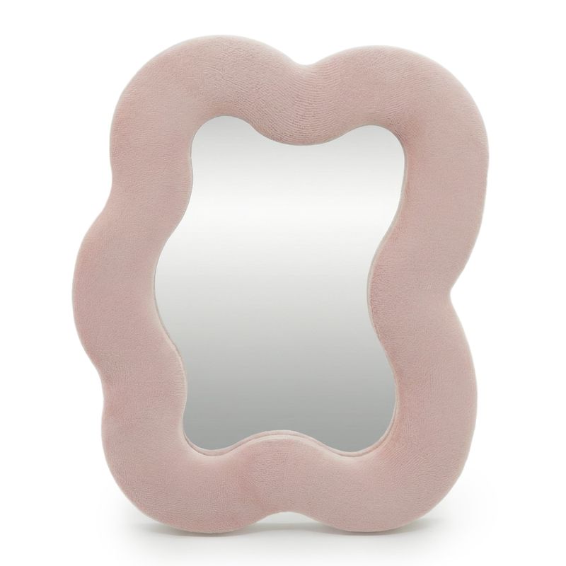 Miroir Souple Ondulé – Galet Carré – Rose Blush – 22,5x27x2,3 cm