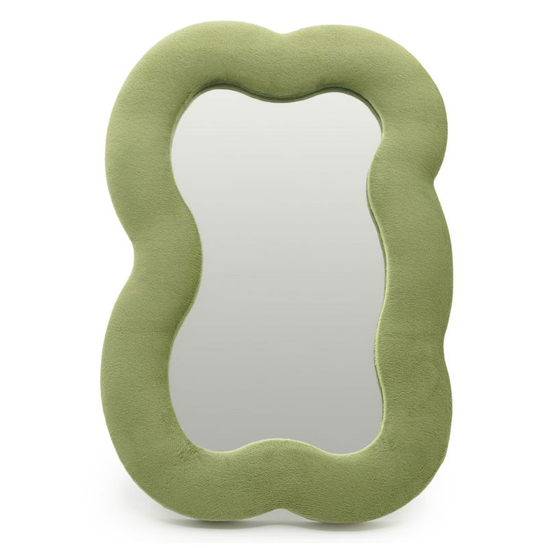 Miroir Souple Ondulé – Grand Nuage – Vert Mousse – 33,4x23,5x2,3 cm