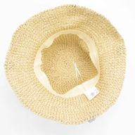 Chapeau De Soleil En Paille – Beige Et Fleurs Bleues