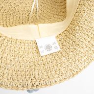 Chapeau De Soleil En Paille – Beige Et Fleurs Bleues