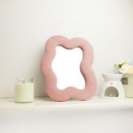 Miroir Souple Ondulé – Galet Carré – Rose Blush – 22,5x27x2,3 cm