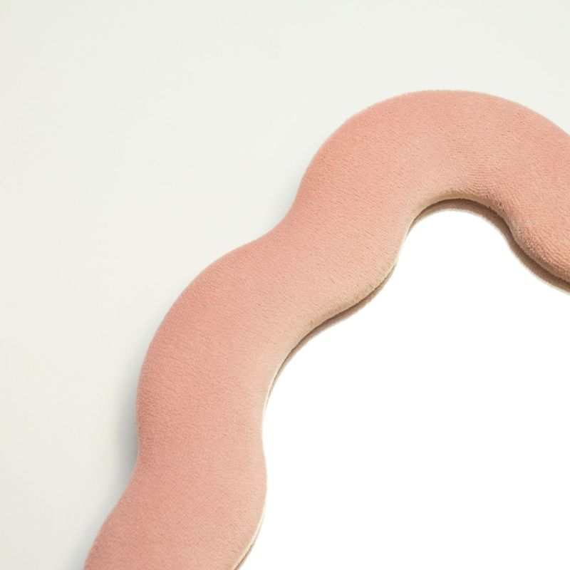 Miroir Souple Ondulé – Galet Carré – Rose Blush – 22,5x27x2,3 cm