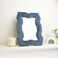 Miroir Souple Ondulé – Cadre Épais – Bleu Roi – 30,5x22,5x2,3 cm