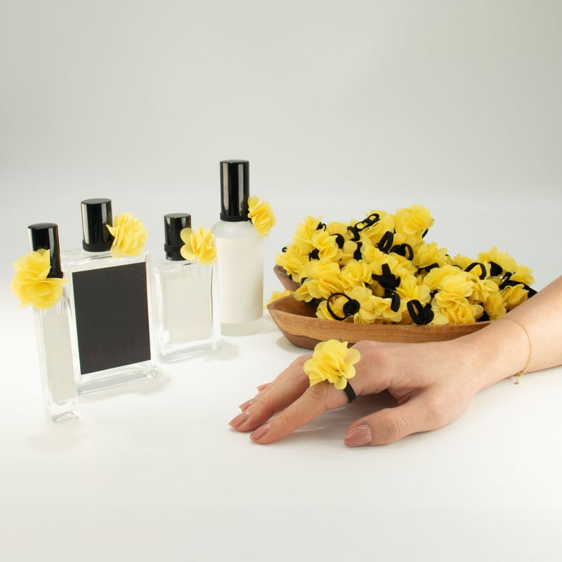 Anneaux Diffuseurs en Chiffon Parfumé - Jaune
