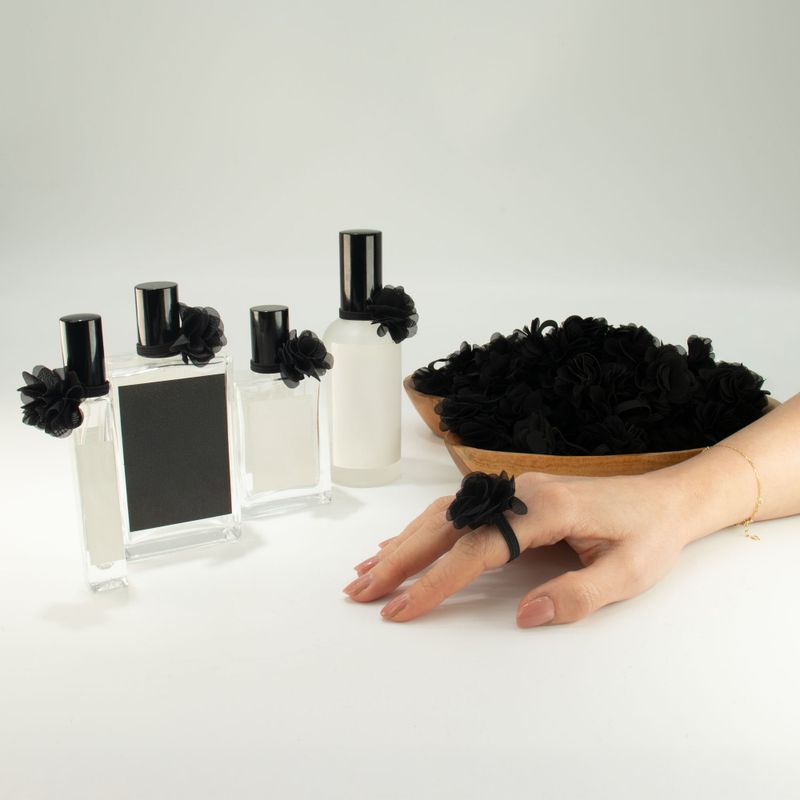 Anneaux Diffuseurs en Chiffon Parfumé - Noir