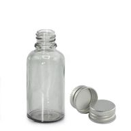 Flacon Compte-Gouttes en Verre Gris Fumé de 30ml avec Bouchon En Aluminium