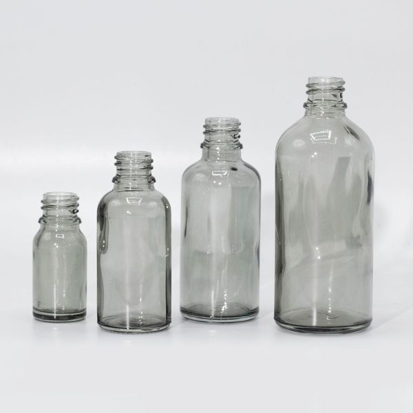 Flacon Compte-Gouttes en Verre Gris Fumé de 30ml avec Bouchon Compte-Gouttes Sécurisé Pour Enfant