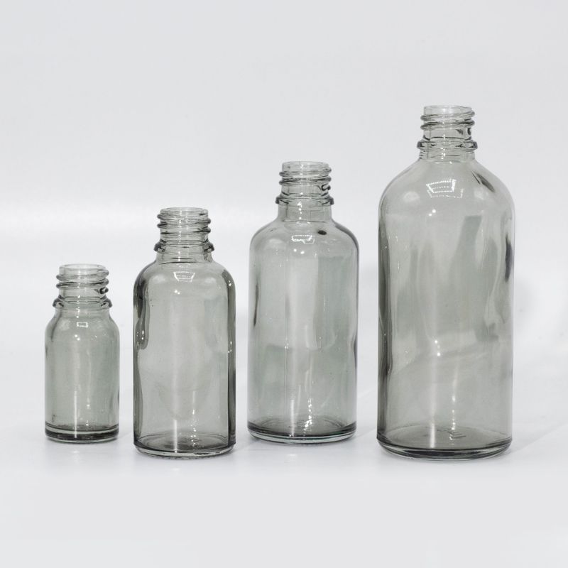 Flacon Compte-Gouttes en Verre Gris Fumé de 30 ml avec Bouchon
