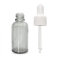 Flacon Compte-Gouttes en Verre Gris Fumé de 30 ml avec Pipette Blanche