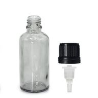 Flacon Compte-Gouttes en Verre Gris Fumé de 50 ml avec Bouchon