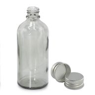 Flacon Compte-Gouttes en Verre Gris Fumé de 100ml avec Bouchon En Aluminium