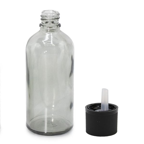 Flacon Compte-Gouttes en Verre Gris Fumé de 100ml avec Bouchon Compte-Gouttes Sécurisé Pour Enfant