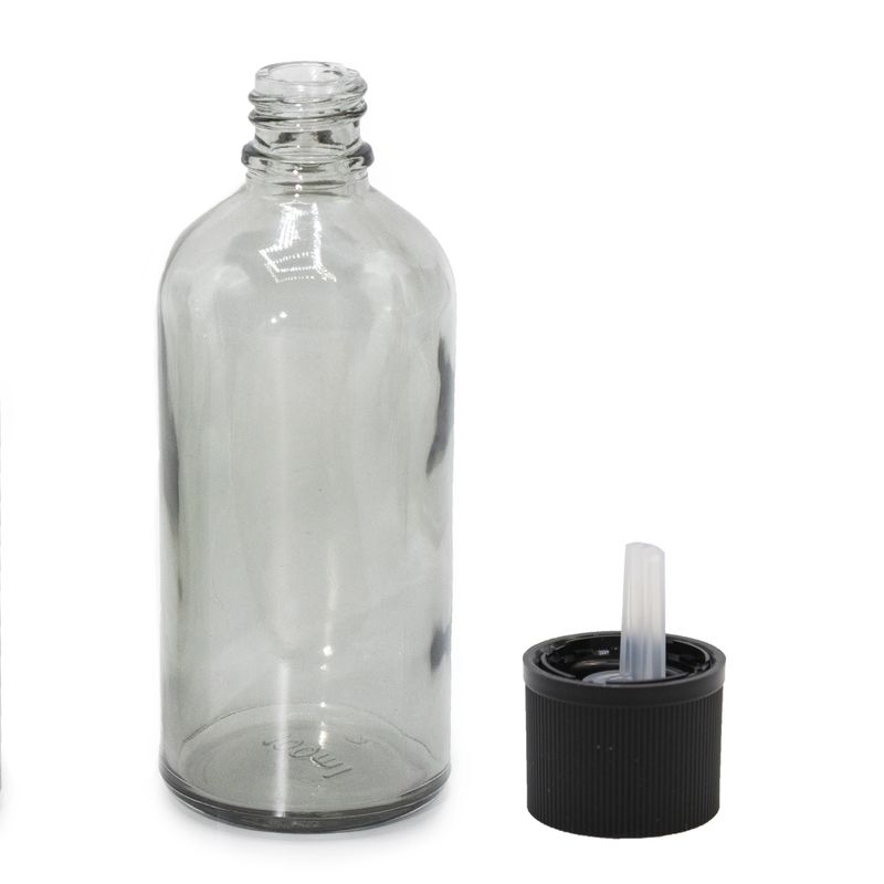 Flacon Compte-Gouttes en Verre Gris Fumé de 100ml avec Bouchon Compte-Gouttes Sécurisé Pour Enfant