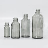 Flacon Compte-Gouttes en Verre Gris Fumé de 100 ml avec Bouchon