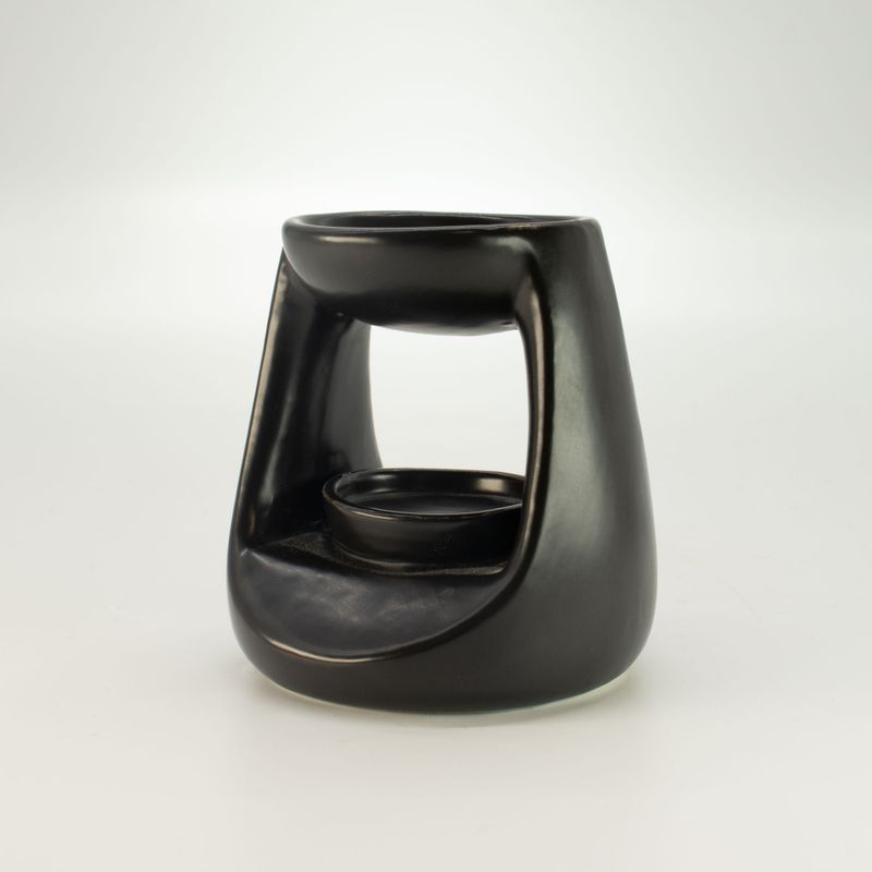 Brûleur d'huile en céramique zen - Petit Classique - Noir Mat