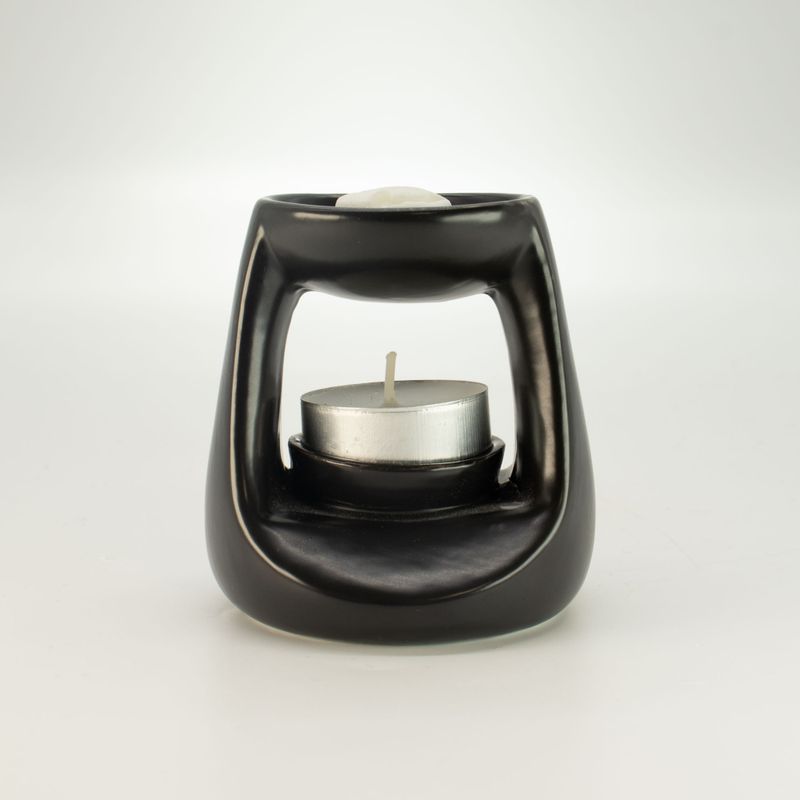 Brûleur d'huile en céramique zen - Petit Classique - Noir Mat