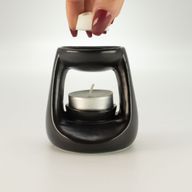 Brûleur d'huile en céramique zen - Petit Classique - Noir Mat