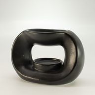 Brûleur d'huile Zen en céramique - galet ovale - Noir Mat