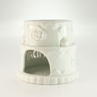 Brûleur d'huile en céramique pour gâteau - JOYEUX ANNIVERSAIRE - Blanc