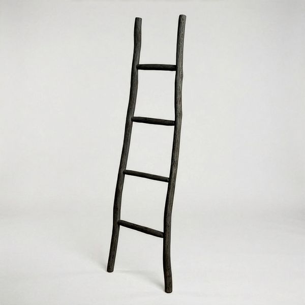 Grande Échelle en Bois de Kemu - 1,5 m - Noir - Style Japonais