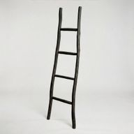 Grande Échelle en Bois de Kemu - 1,5 m - Noir - Style Japonais