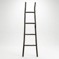 Grande Échelle en Bois de Kemu - 1,5 m - Noir - Style Japonais