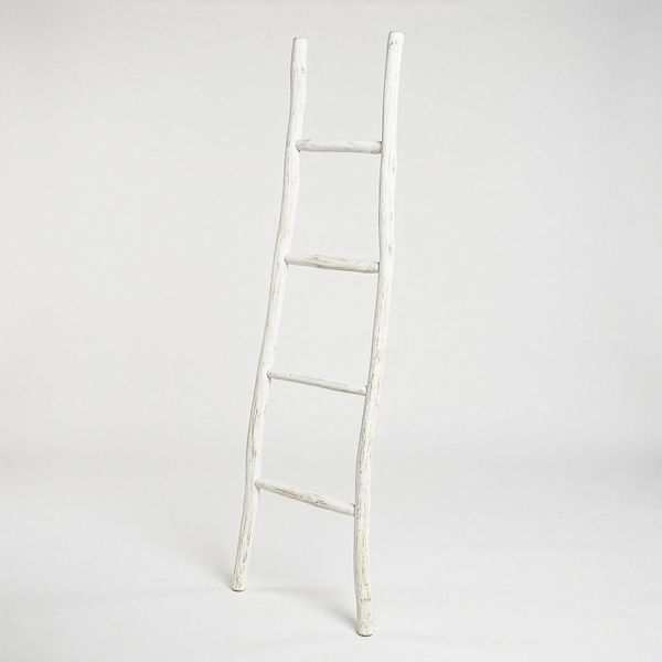 Grande Échelle en Bois de Kemu - 1,5 m - Blanchi - Style Japonais