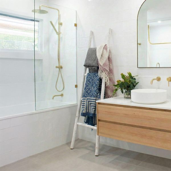 Grande Échelle en Bois de Kemu - 1,5 m - Blanchi - Style Japonais
