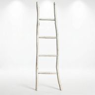 Grande Échelle en Bois de Kemu - 1,5 m - Blanchi - Style Japonais