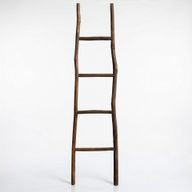 Grande Échelle en Bois de Kemu - 1,5 m - Chocolat - Style Japonais