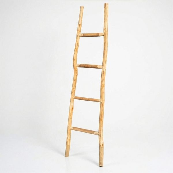 Grande Échelle en Bois de Kemu - 1,5 m - Naturel - Style Japonais