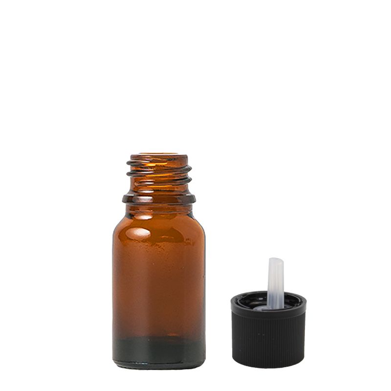 Bouteille compte-gouttes en verre ambré de 10 ml avec bouchon de sécurité pour enfants